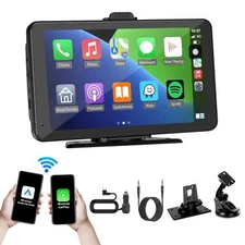 Carplay Screen for Car, 7" HD Portable Car Stereo Touch Screen with Wireless ...