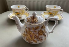 Polly-Anna Fine bone china 50th Golden Wedding Anniversary Tea Set cups&saucers