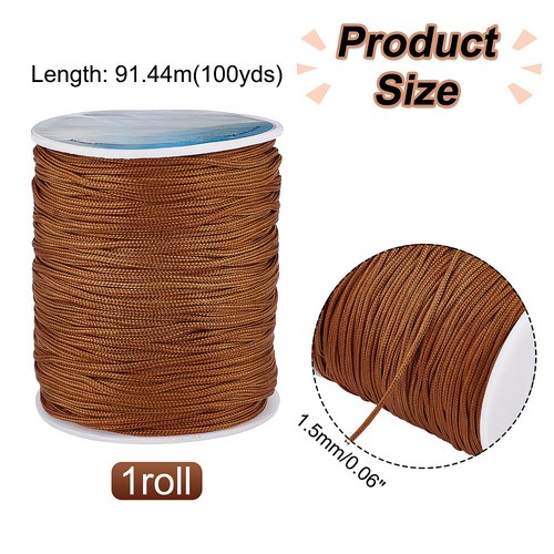 1roll Nylon Thread Camel 1.5mm about 100yards/roll Bead string and rope