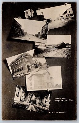 Little Chute Wisconsin~Main St~Factory District~Bank RPPC 1914