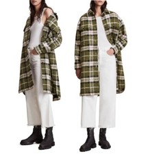 ALLSAINTS Tia Plaid Wool Blend Shirt Jacket Size 4 NWT MSRP 459