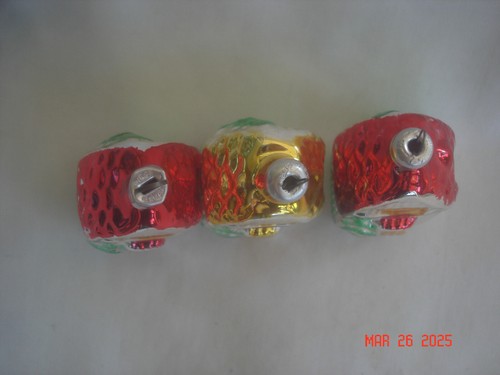 LOVELY SET 3 Vtg. W. GERMANY BLOWN MERCURY GLASS MINI 3-D HOUSE ORNAMENTS - Picture 5 of 6