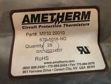 Lot of 25 Ametherm MS32 20010 Circuit Protection Thermistors
