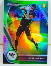 Sage Surratt RC 2021 Prizm Draft Picks Green Prizm Refractor Rookie Card #134