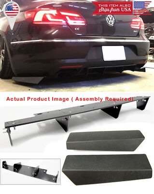 3 Pieces Rear Bumper Splitter Diffuser Shark Fins Wing Spoiler For 12 ...