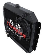 Sz 3 Row Black Finish Radiator Coyote Swap12 Fans-1968-1979 F-100 Coyote Swap Sz 3 Row Black Finish Radiator Coyote Swap12 Fans-1968-1979 F-100 Coyote Swap