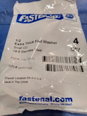 1/2 Extra Thick Flat Washer GRD 18-8 Stainless Steel 4 Qty Going Nuts C143c