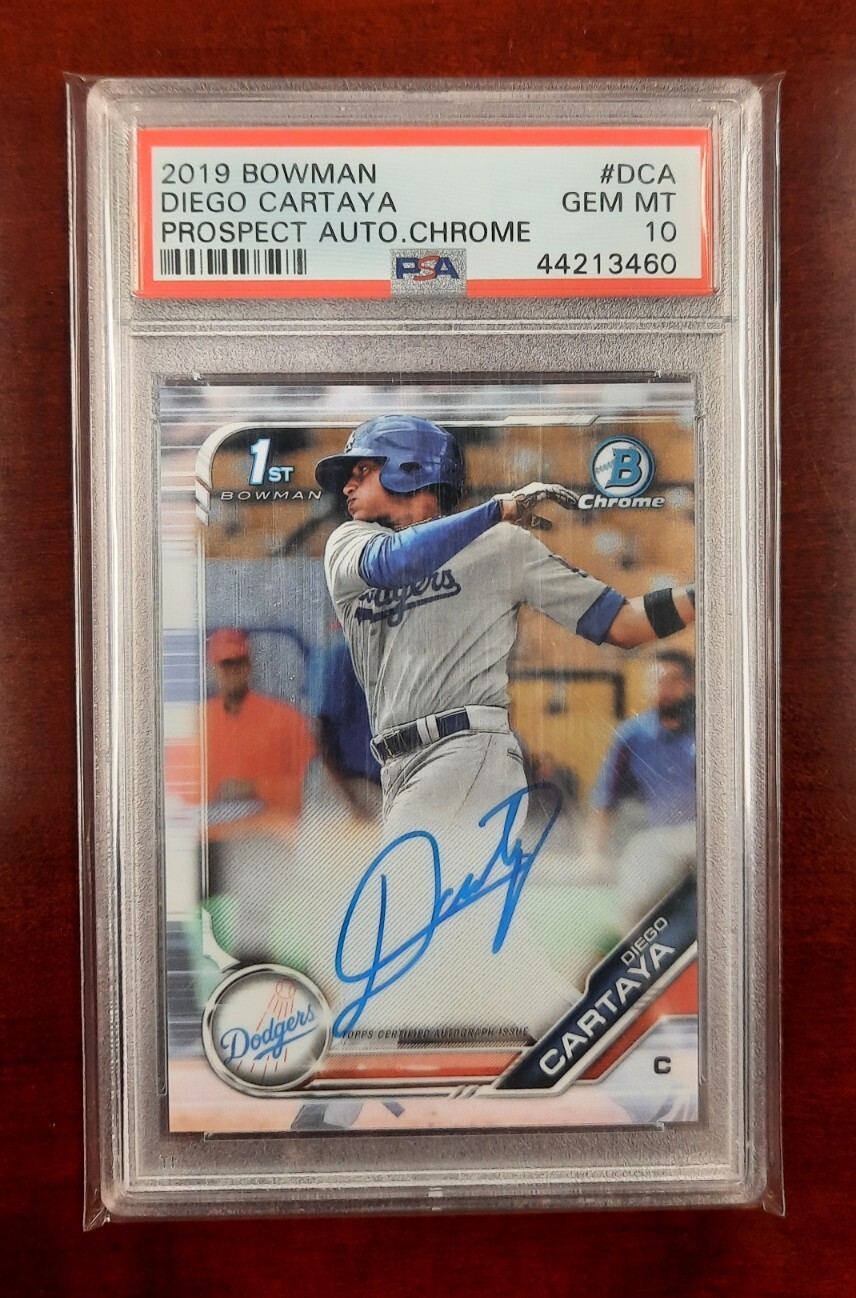 Diego Cartaya 2019 Bowman Chrome Autograph PSA 10 Gem Mint Auto Rookie Card RC