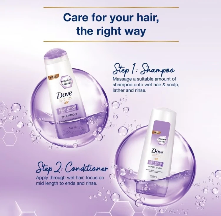 DOVE Dove Hair Boost Nourishment Shampoo - Hair Treatment For Oily Roots - 300ml - Image 4 of 4