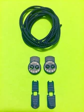 NO TIE REFLECTIVE handy elastic lock SHOELACES - DEEP BLUE LACES, LOCKS & CLIPS