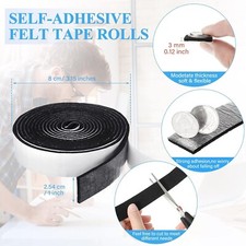 4 Rolls 1" x 120 Inch Self-Stick Heavy Duty Felt Strips Self Adhesive Felt Tape