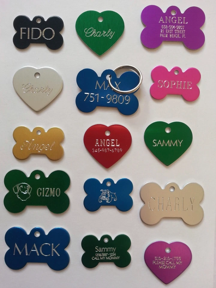 CUSTOM ENGRAVED PERSONALIZED PET TAG ID DOG CAT NAME TAGS DOUBLE SIDE - Image 2 of 4