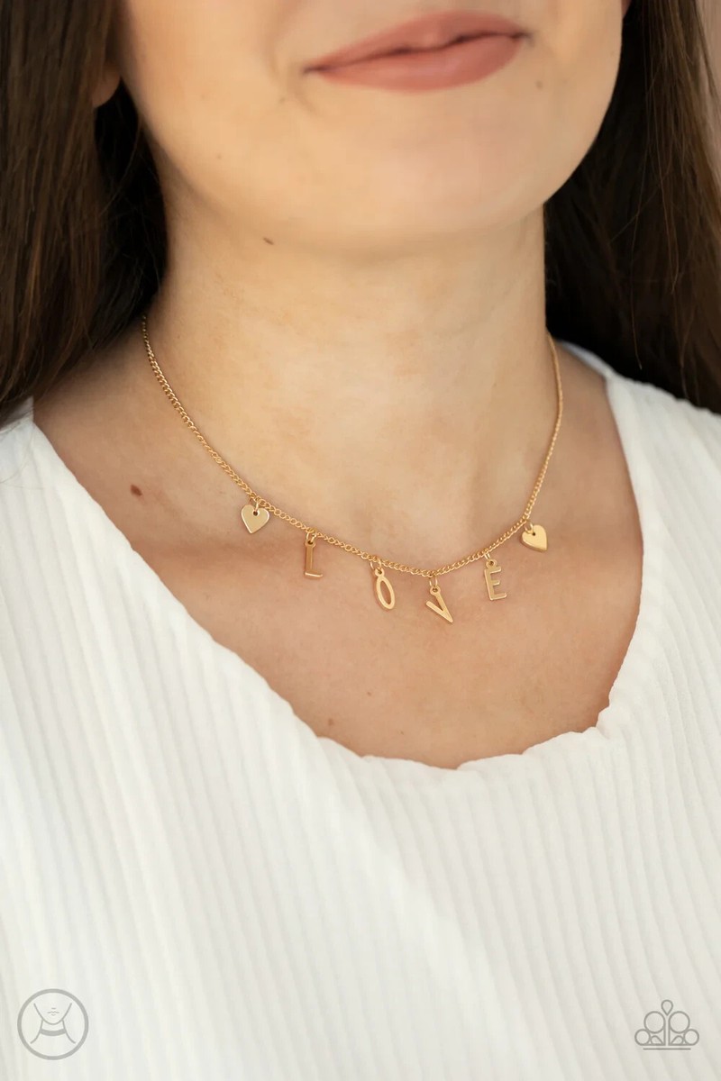 Paparazzi LOVE CONQUERS ALL gold necklace