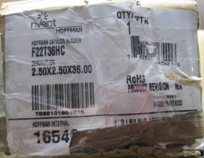 Nvent Hoffman F22T36HC Hinged Wiring Trough 2.50 X 2.50 X 36.00