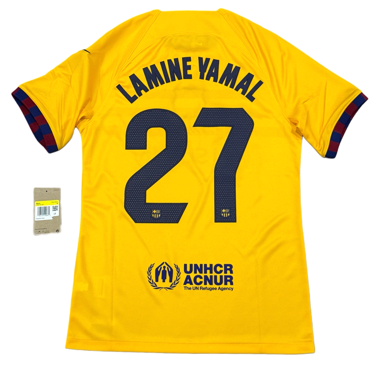 2023/24 Barcelona Fourth Jersey #27 Lamine Yamal Small Nike La