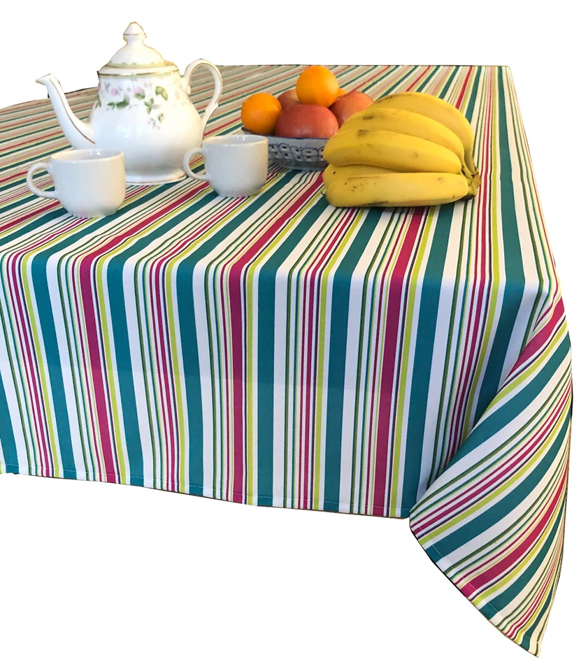 Tektrum 70"X70" Square Colorful Stripes Tablecloth-Waterproof/Stain Resistant - Image 4 of 4