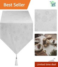 Elegant Farmhouse Snowflake Table Runner 13x72 Inch for Festive Gatherings