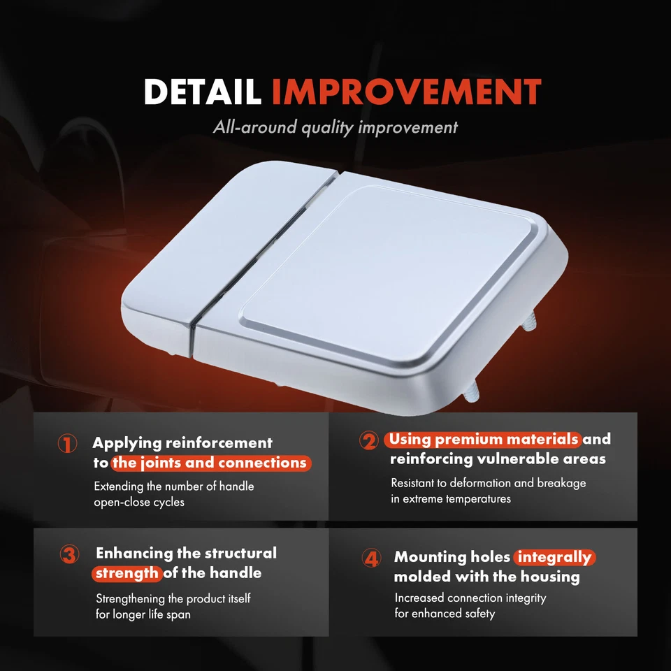 Manija de puerta exterior cromada zinc izquierda y derecha 2 piezas para cosechadora internacional Foto 4 de 4