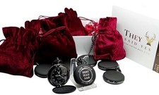 X 5 Engraved Pocket Watch Personalised Groom Best Man Father of Luxury Watches