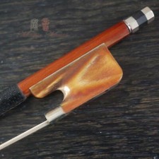 Silver Pernambuco Cello Bow with Red Horn Frog 4/4 , Mongolian Horse Hair