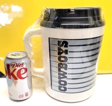 GIANT BETRAS BRAND DALLAS COWBOYS HANDLED TRAVEL MUG THERMOS NEW SEALED