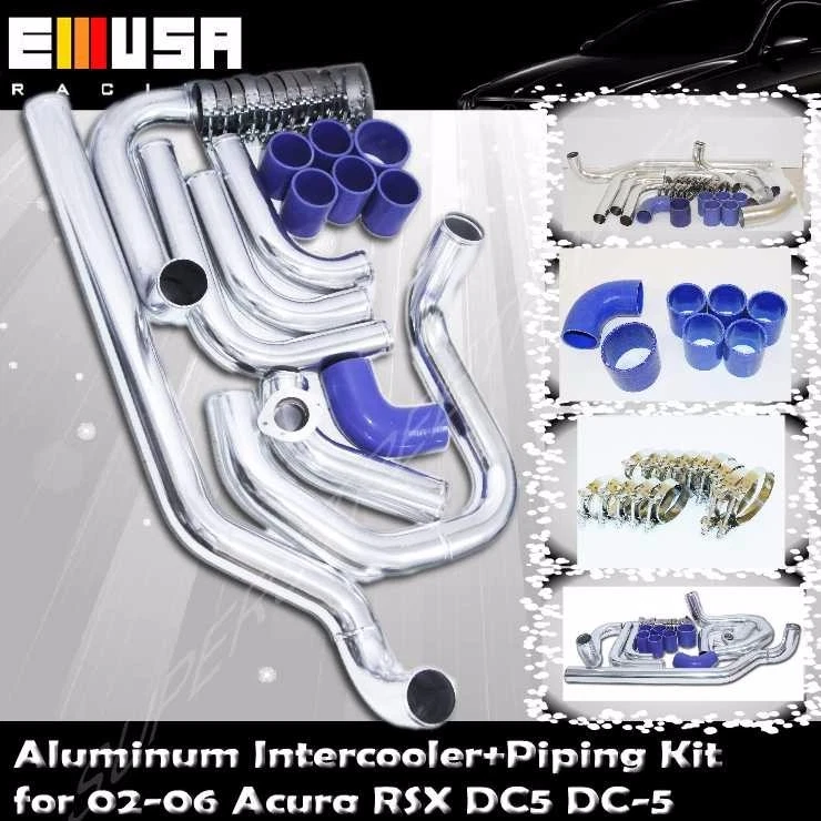 Intercooler + Tubería + Siliconas + Abrazaderas + COMBO BOV para 02-06 Acura RSX DC-5 Foto 2 de 4