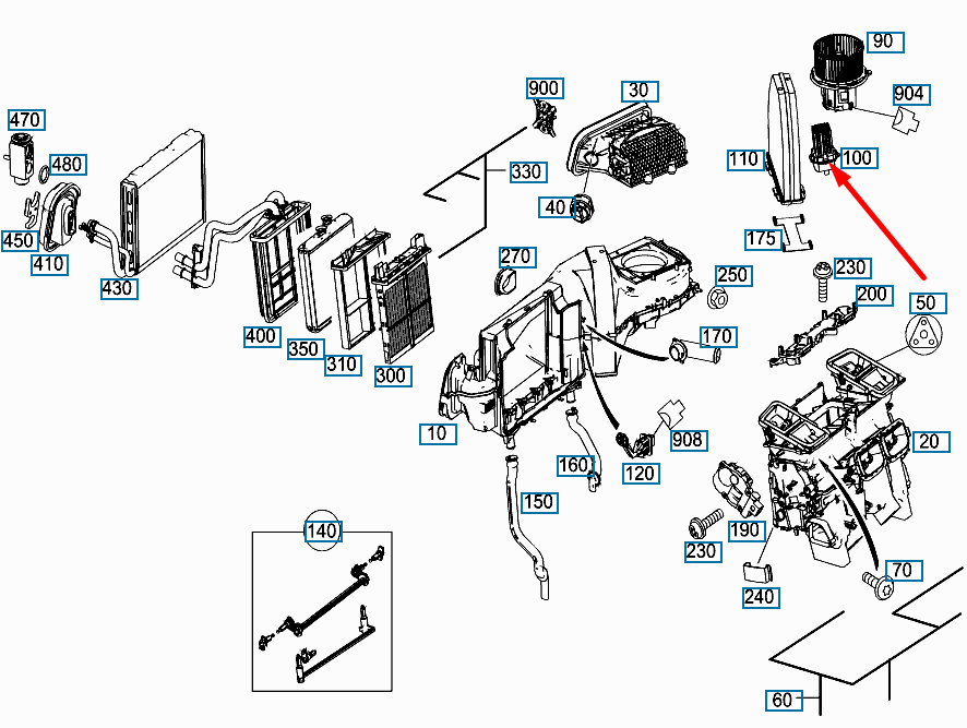 MB CCLASS W204 Heater Blower Fan Motor Resistor A2128702110 NEW
