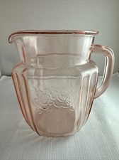 Anchor Hocking Mayfair Pink 37 Oz Pitcher - Made in USA Vintage