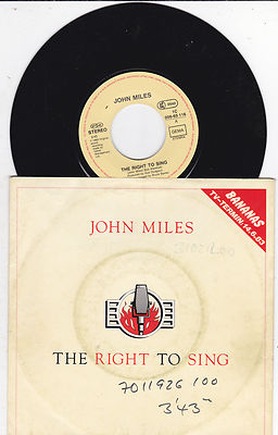 7'' Single von John Miles - the right to sing 