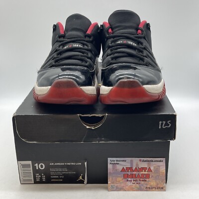 Size 10 - Air Jordan 11 Retro 2015 Low Bred Black White Red