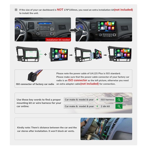 2 DIN 10.1" QLED Car Stereo Android Auto 13 6+64GB GPS Radio CarPlay HDMI 4G LTE - Picture 22 of 35