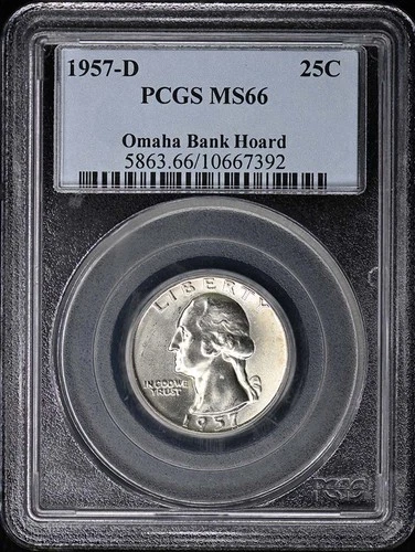 1957-D 25C Washington Quarter PCGS MS66