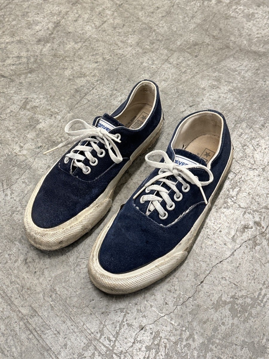 Converse skid grip 80s ネイビー Vintage Converse Skidgrip Shoes Blue Suede 80s Made In USA Men's