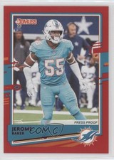 2020 Panini Donruss Press Proof Red Jerome Baker #154 0w8