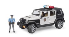 BRUDER Jeep Wrangler Unlimited Rubicon Polizei Fahrzeug mit Polizist und...