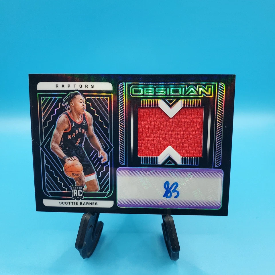 Scottie Barnes 2021-22 Panini Obsidian #201 RC Patch Auto Purple 27 /49 Raptors - Image 2 of 3