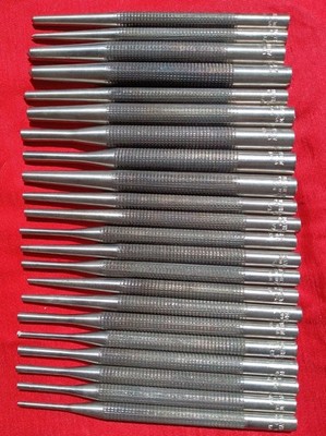 Mayhew Tools 22-Piece Mixed Punch Set SAE 1/8'' to 1/2'' # 490, 491, 493. Clean