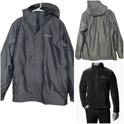 Columbia Men's Eager Air Interchange 3-in-1 Jacket Heathered Black Size Medium