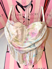 Victorias Secret Corset Bra Top Satin Clubbing Medium Floral Print