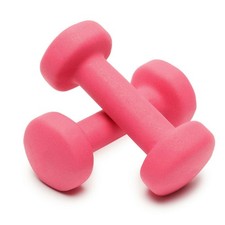 Image of Pair of Dumbbells – Blue or Pink Neoprene Hand Weights Fitness Gym Exercise