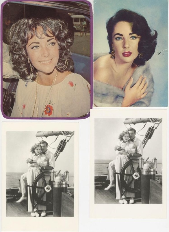 ELIZABETH TAYLOR-ORIGINAL VINTAGE POSTCARDS (2)-+GARBO-CRAWFORD+++