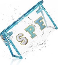 COSHAYSOO Sunscreen Bag Clear Makeup Toiletry Pouch Beach Vacation Essentials fo