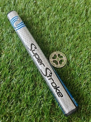 Superstroke Odyssey Mid Slim 2.0 Silver Blue Putter Golfgriff GRATIS BALLMARKER