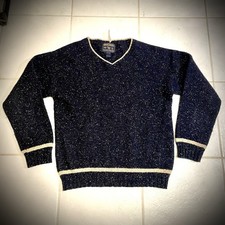 Vintage Woolrich Sweater Medium Navy Blue Wool Blend Grandpa USA Y2K Preppy