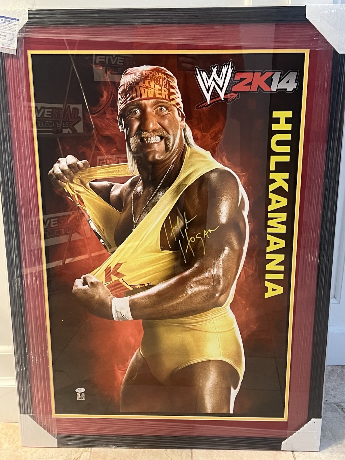 Hulk Hogan Autographed Signed Photo Custom WWE 2k14 Frame Hogan, PSA Coa 