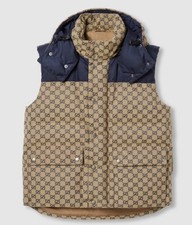 Gucci GG Down Canvas Vest with Detachable Hoo...