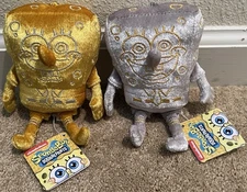 SpongeBob Gold And Silver SpongeBob Keychain Plush 6” Doll Toy SK JAPAN