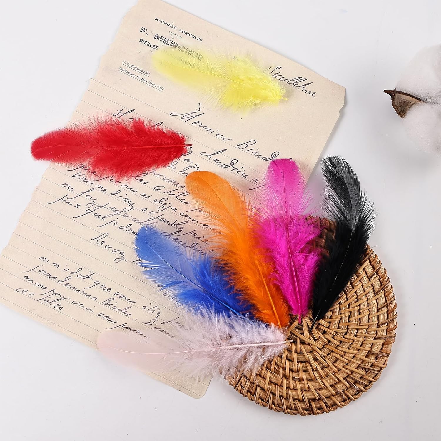 Colorful Craft Rooster Feathers 900pcs 3-5inch Colored Bulk Mixed Color 
