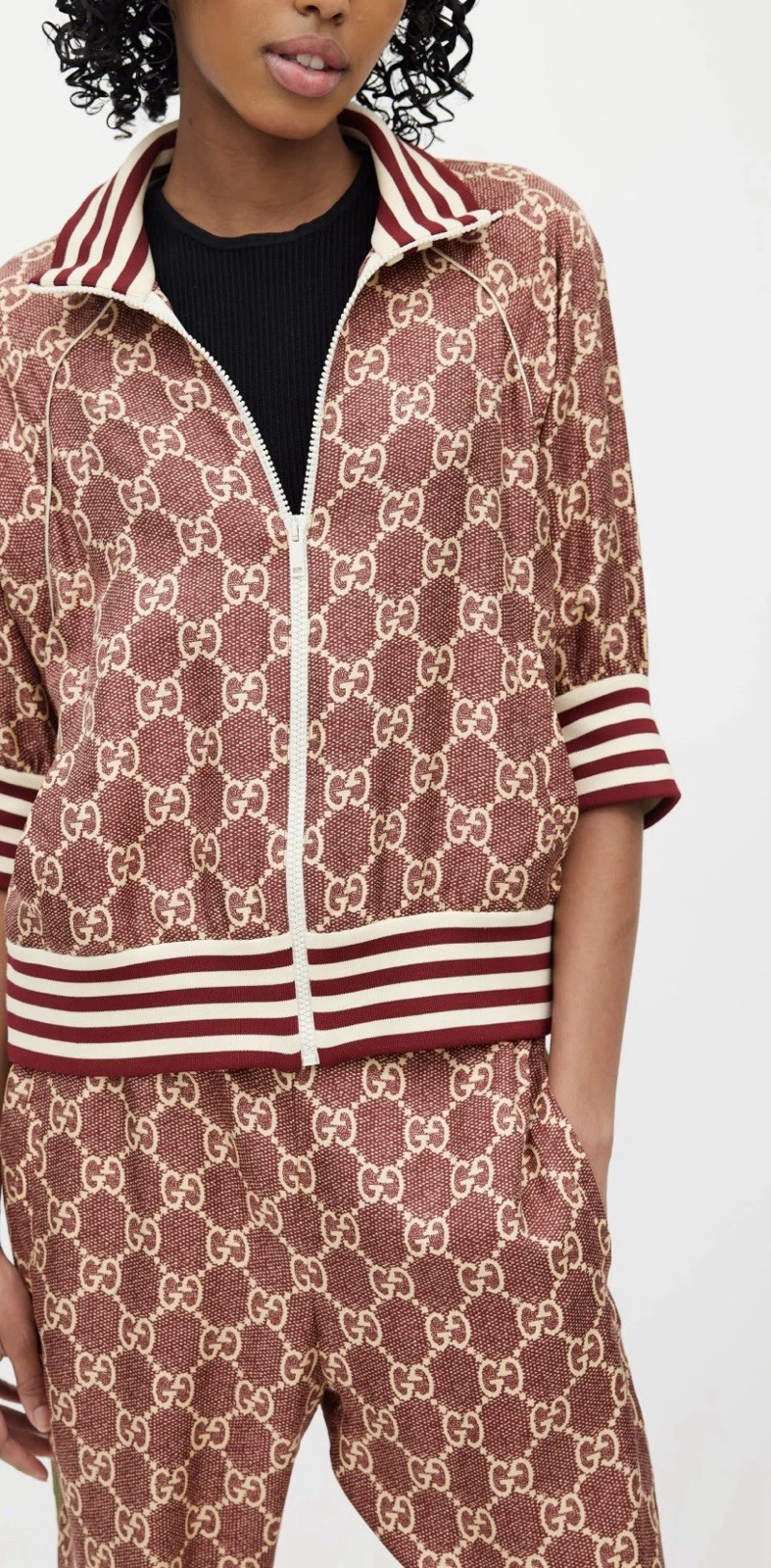 Gucci GG Supreme giacca di seta stampa 644588 XJCL5 5281 donna