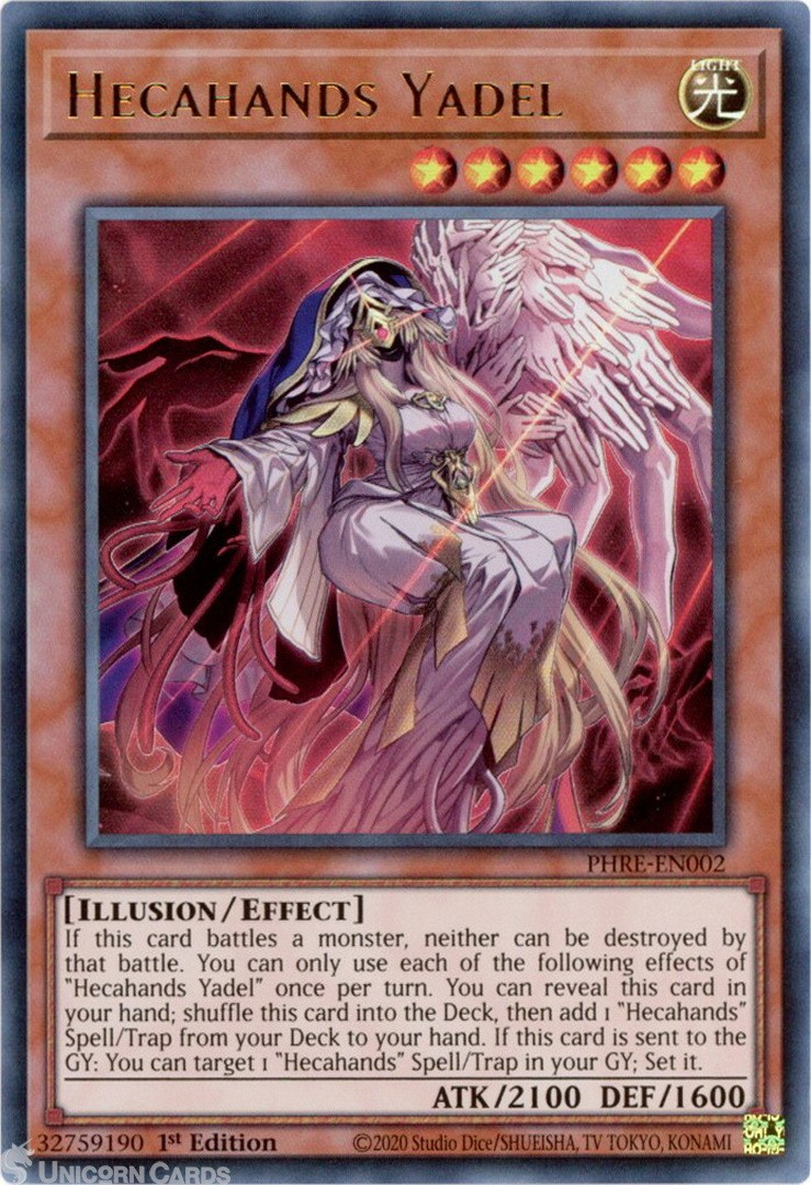 PHRE-EN002 Hecahands Yadel : Ultra Rare 1st Edition Mint YuGiOh Card